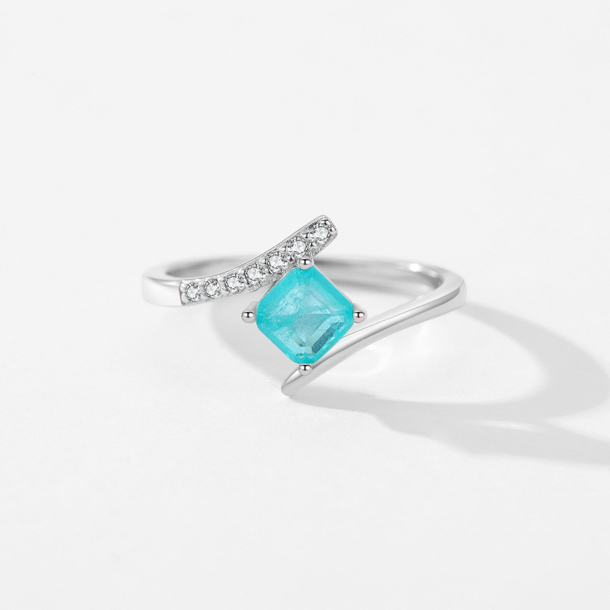 Sterling Silver Paraiba Tourmaline Eternity Ring