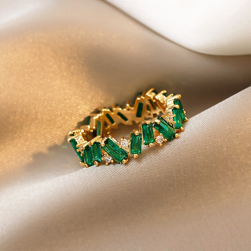 Emerald Green Crystal Ring