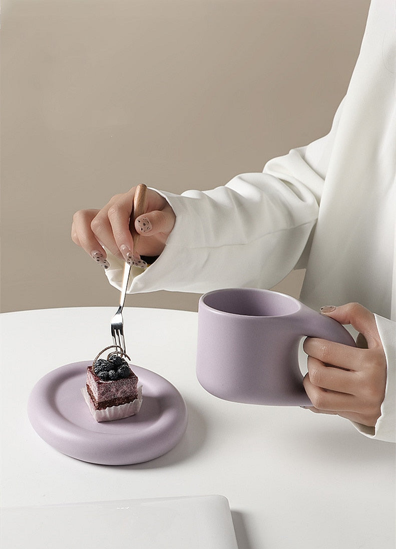Jumbo Ceramic Mug and Dish set