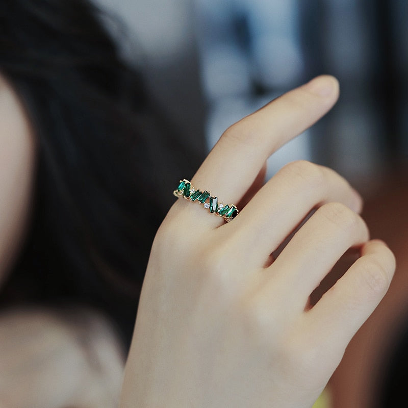 Emerald Green Crystal Ring