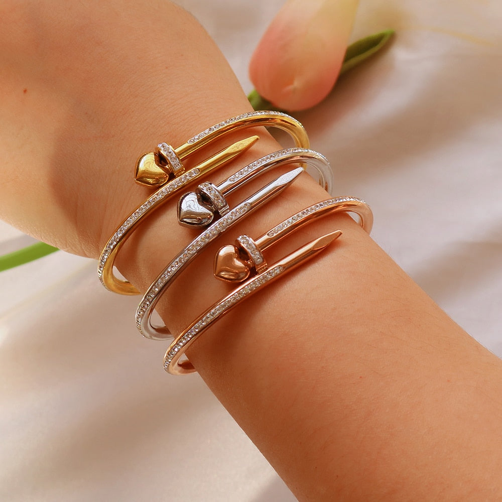 Love Heart Crystal Bangle