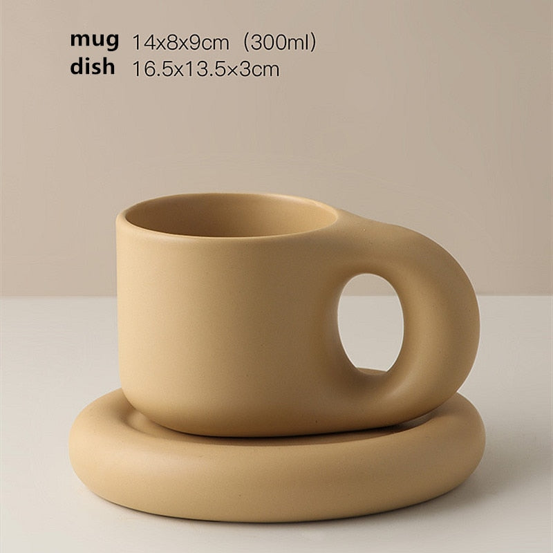 Jumbo Ceramic Mug and Dish set