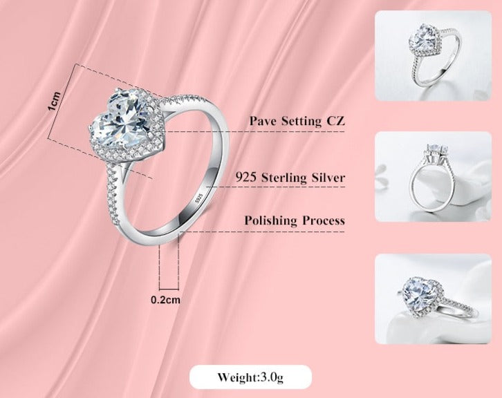 Sterling Silver Love Heart Ring