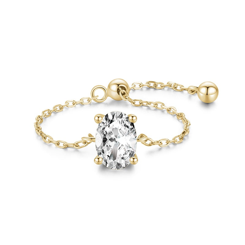 Sterling Silver Charm Chain Ring