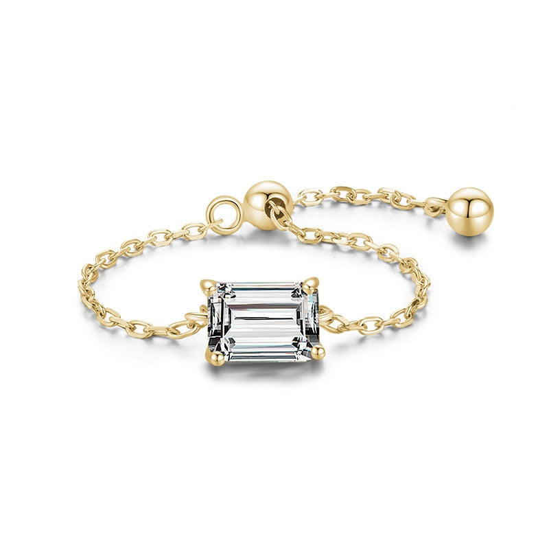 Sterling Silver Charm Chain Ring