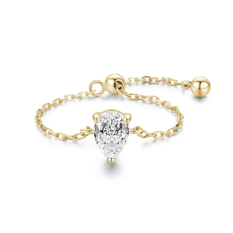 Sterling Silver Charm Chain Ring