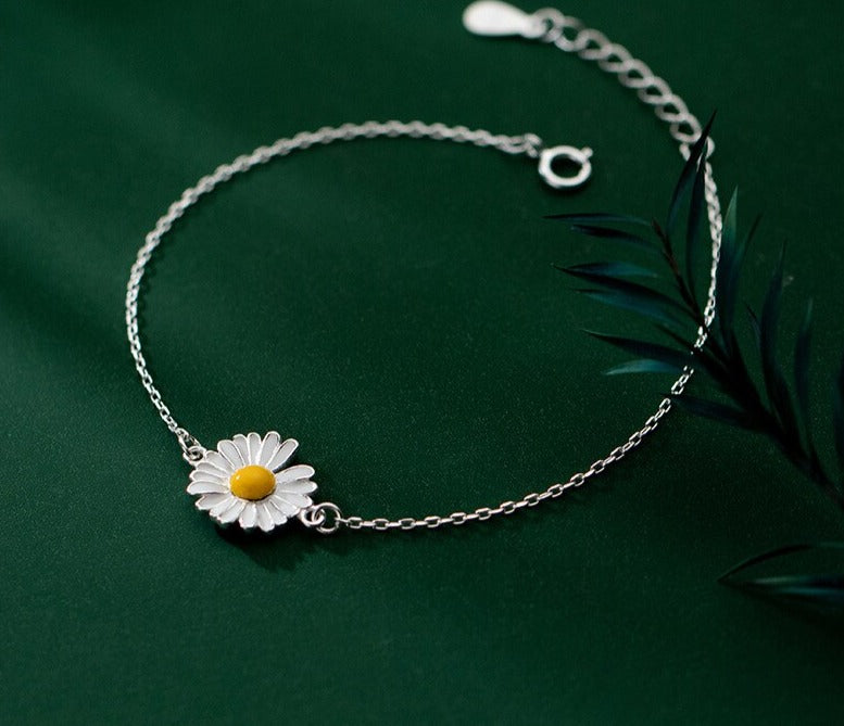 Sterling Silver Daisy Bracelet