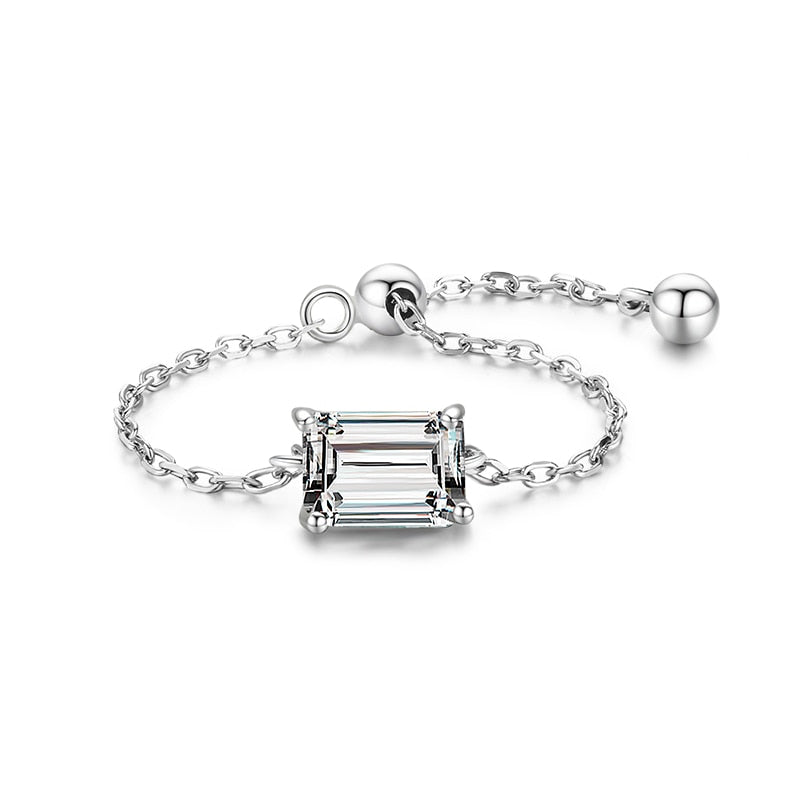 Sterling Silver Charm Chain Ring
