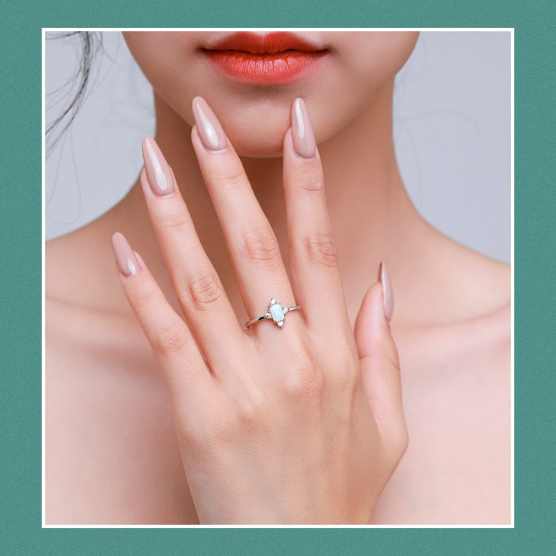 Sterling Silver Royal Crown Opal Ring