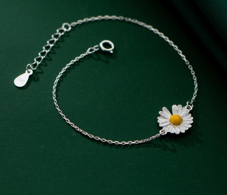 Sterling Silver Daisy Bracelet