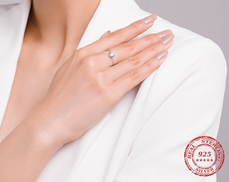 Sterling Silver Charm Chain Ring