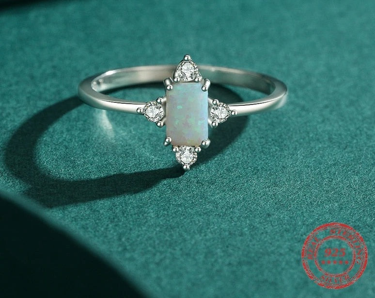 Sterling Silver Royal Crown Opal Ring
