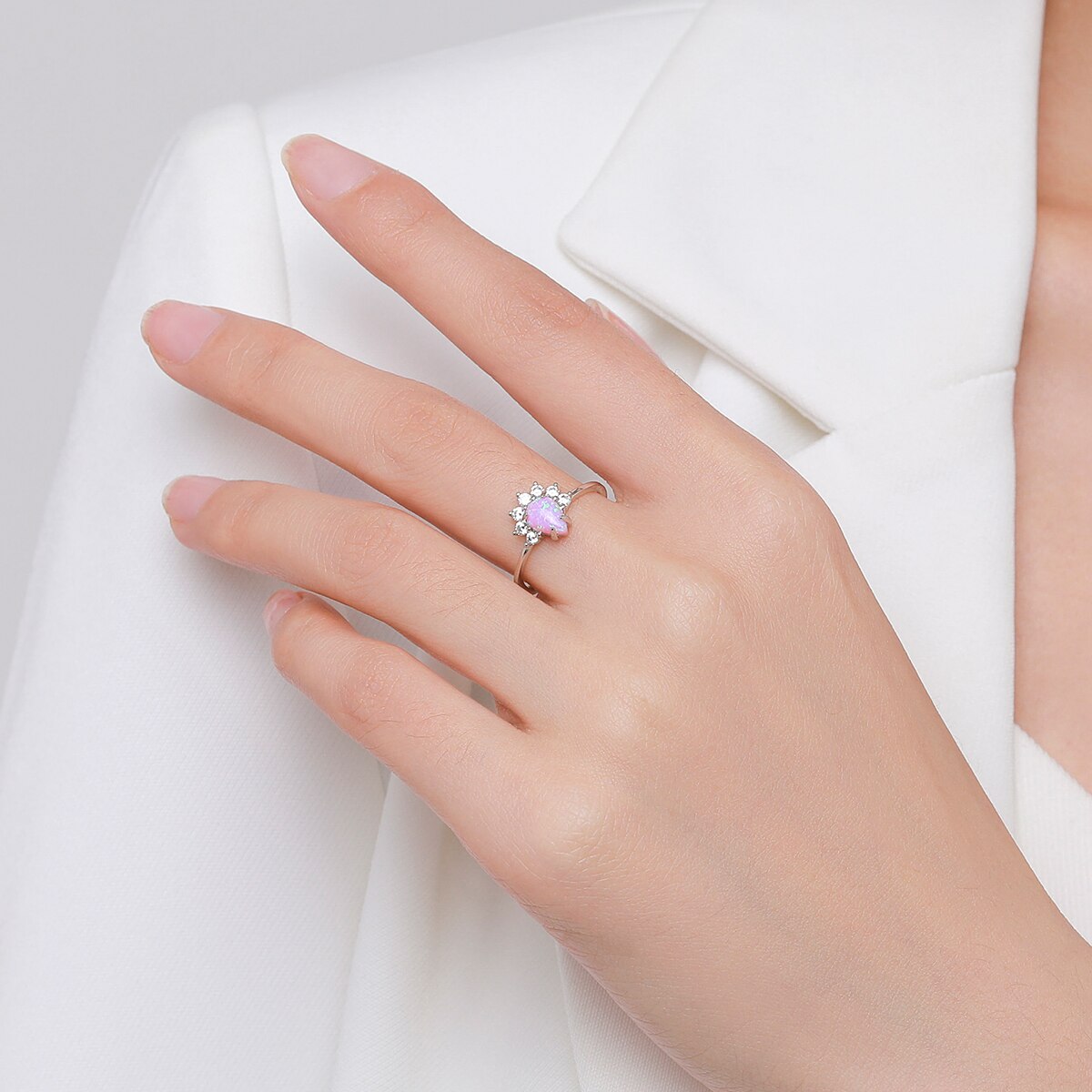 Sterling Silver Exquisite Opal Ring