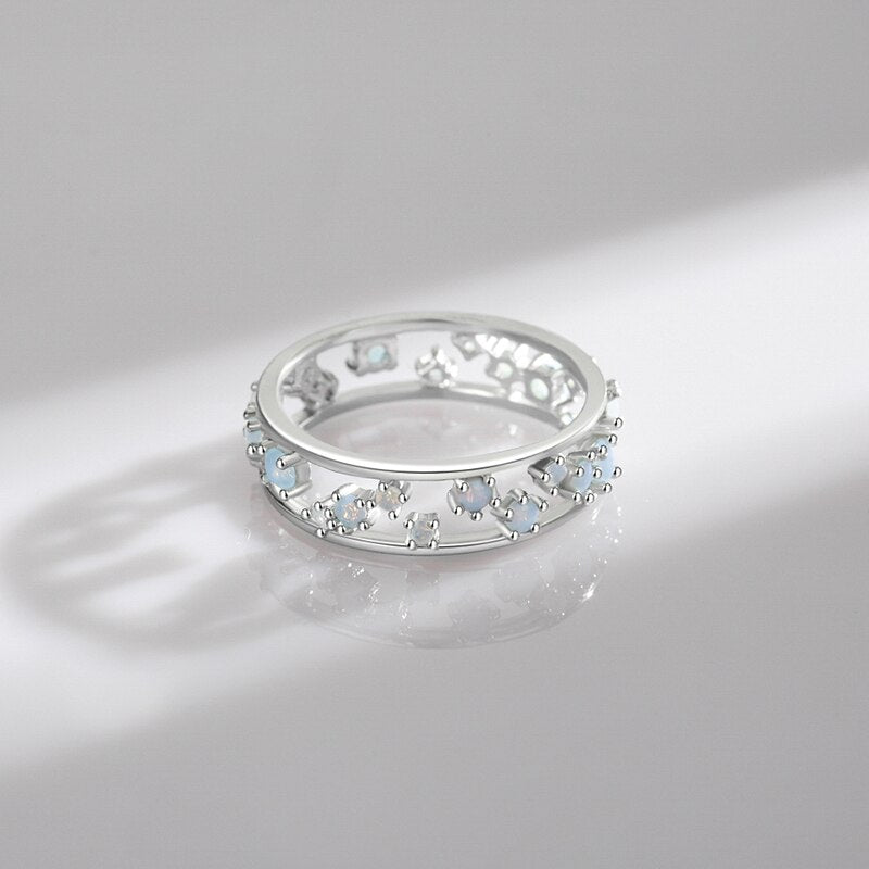 Sterling Silver Scattered Opal Ring