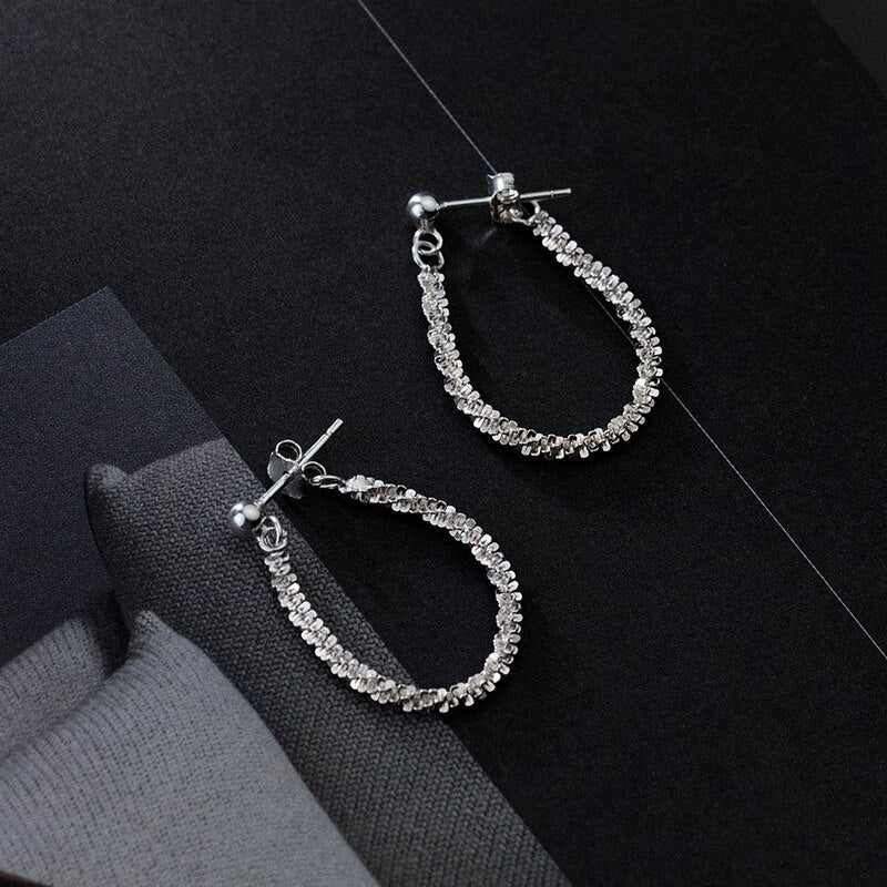 Sterling Silver Chain Stud Earrings