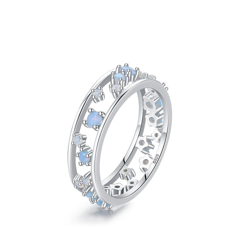 Sterling Silver Scattered Opal Ring
