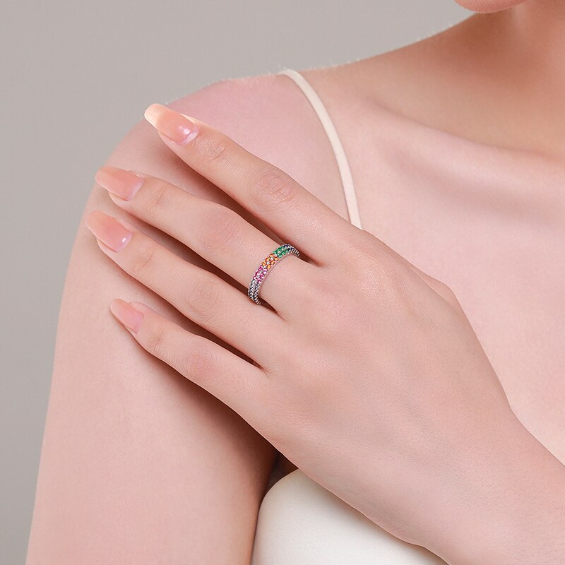Sterling Silver Rainbow Ring