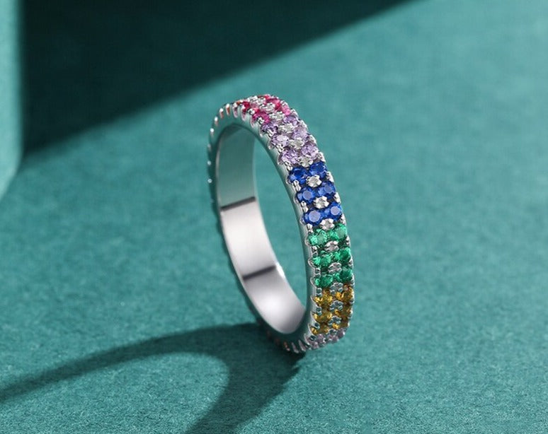 Sterling Silver Rainbow Ring