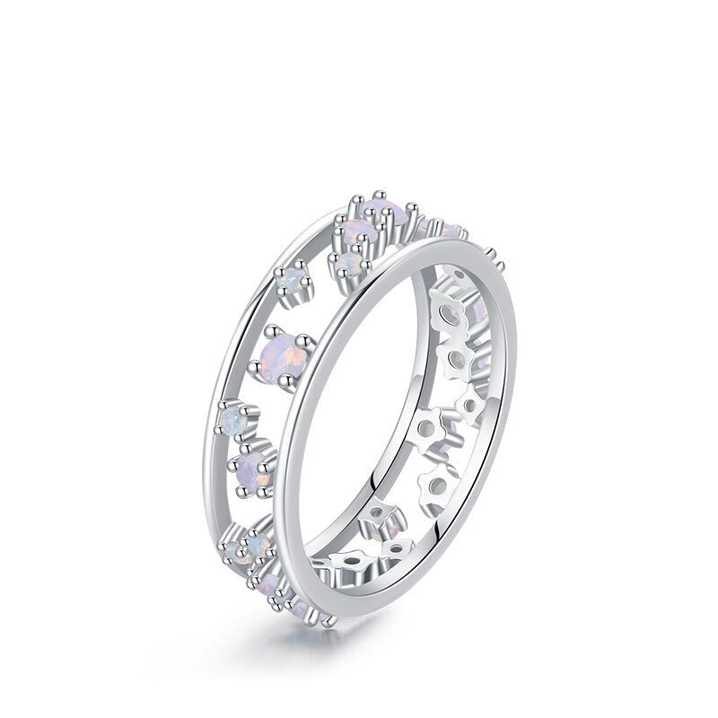Sterling Silver Scattered Opal Ring