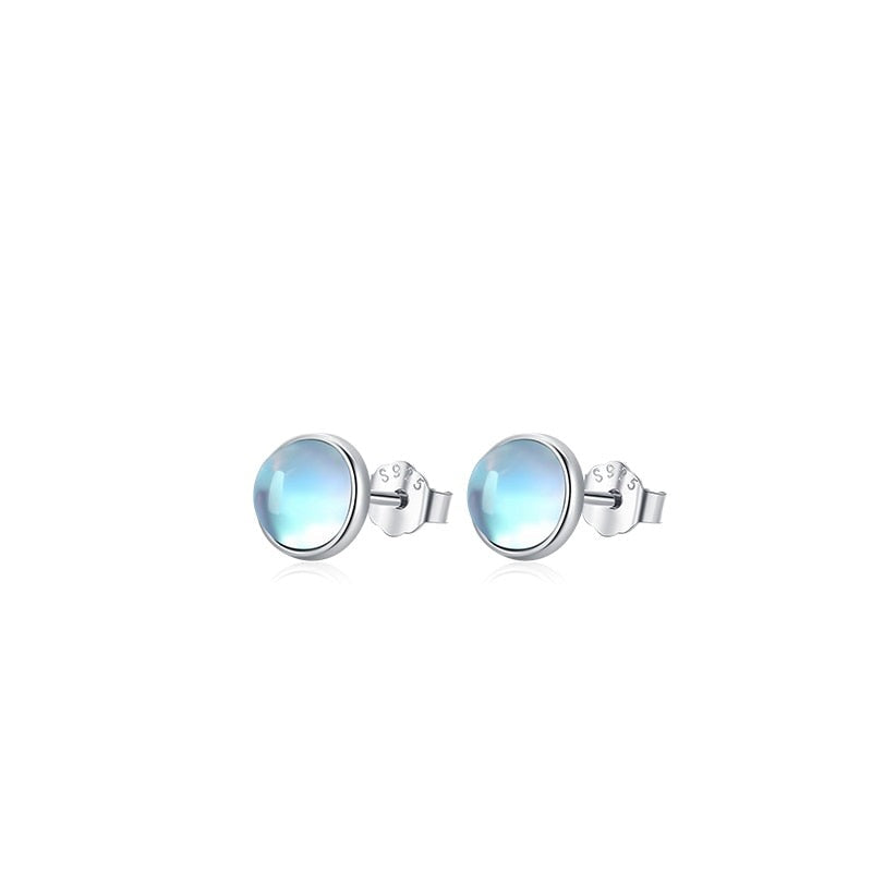 Sterling Silver Moonstone Stud Earrings