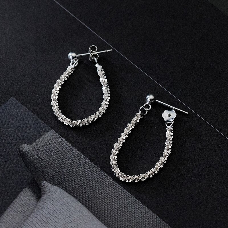 Sterling Silver Chain Stud Earrings
