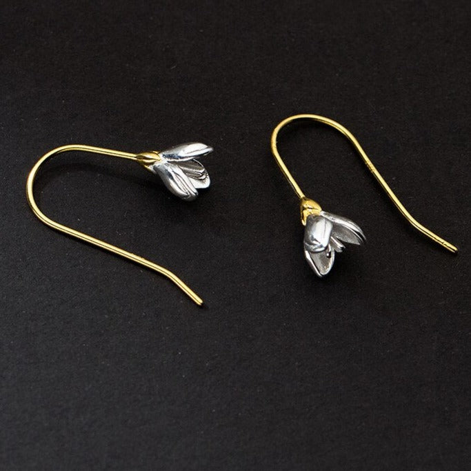Sterling Silver flower charm earrings