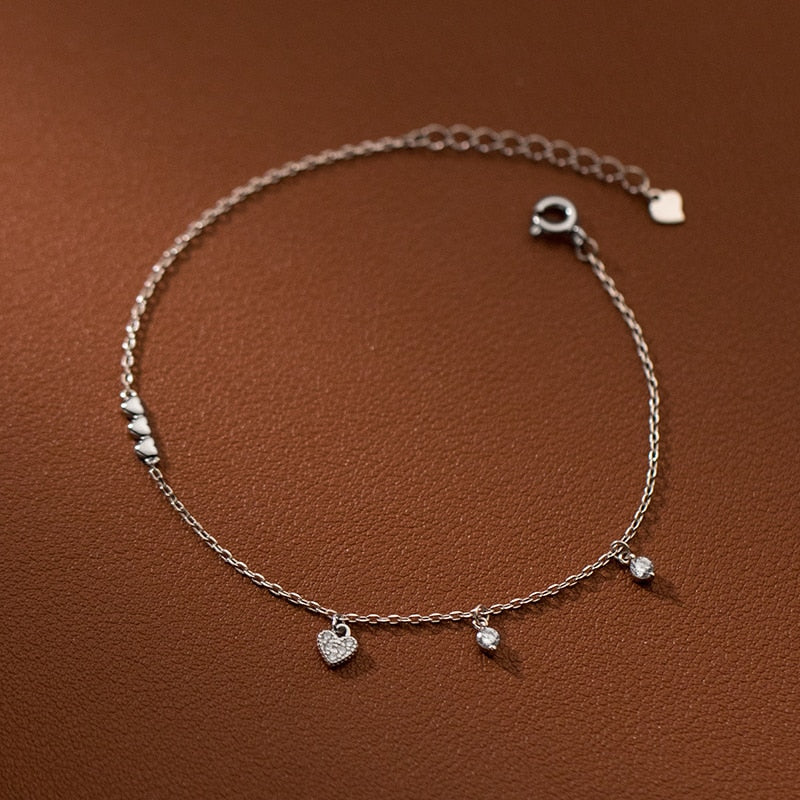 Sterling Silver Hearts Charm Bracelets
