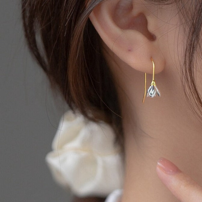 Sterling Silver flower charm earrings