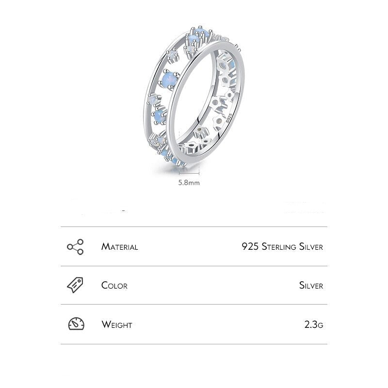 Sterling Silver Scattered Opal Ring