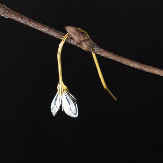 Sterling Silver flower charm earrings