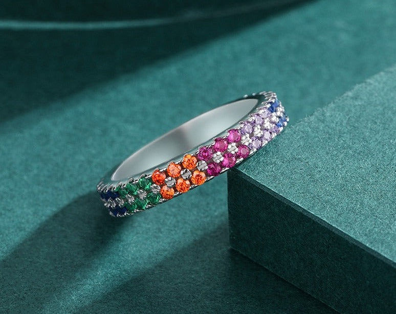 Sterling Silver Rainbow Ring