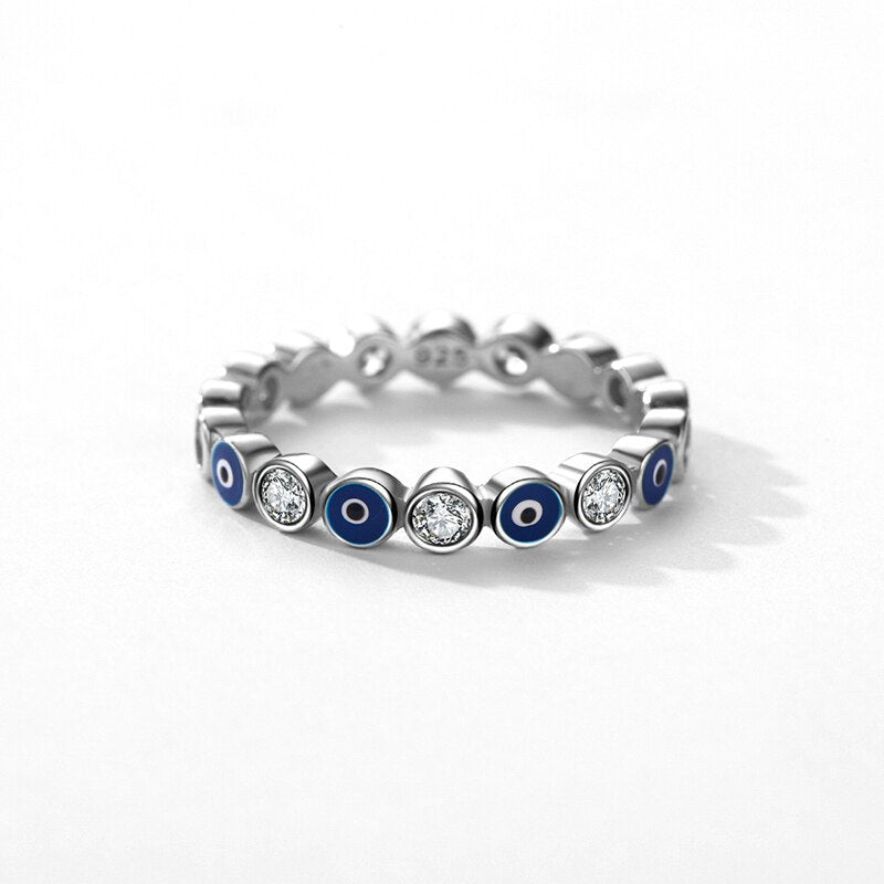 Sterling Silver Blue Eye Ring