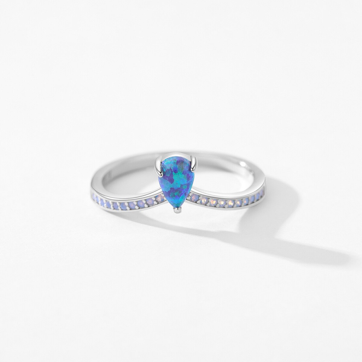Sterling Silver Exquisite Blue Peruvian Opal Ring