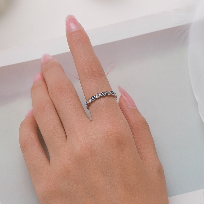 Sterling Silver Blue Eye Ring