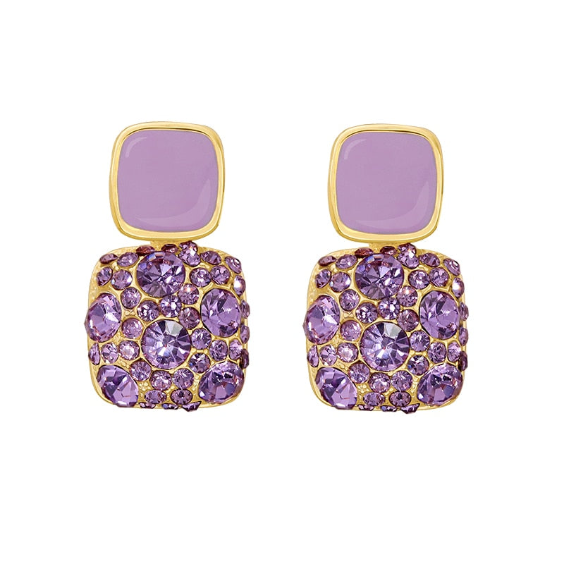 Lilac Square Earrings