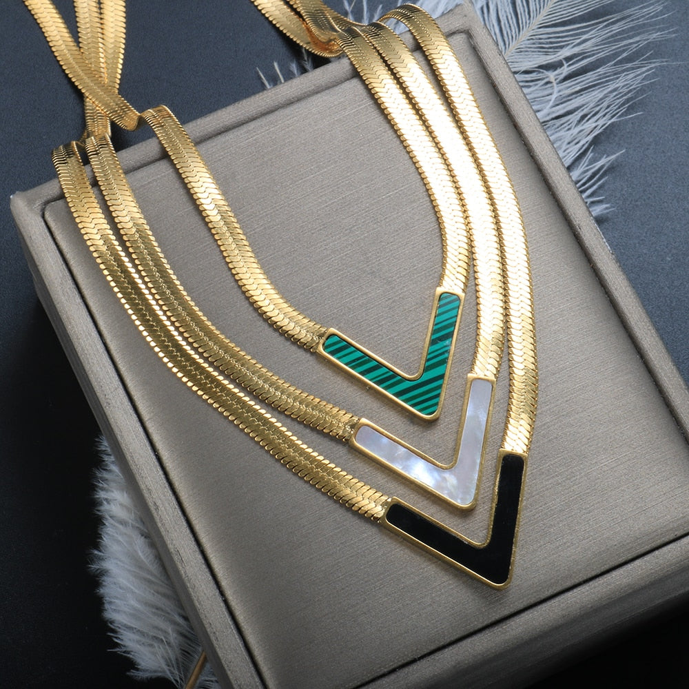 Gold V-Shape Necklace