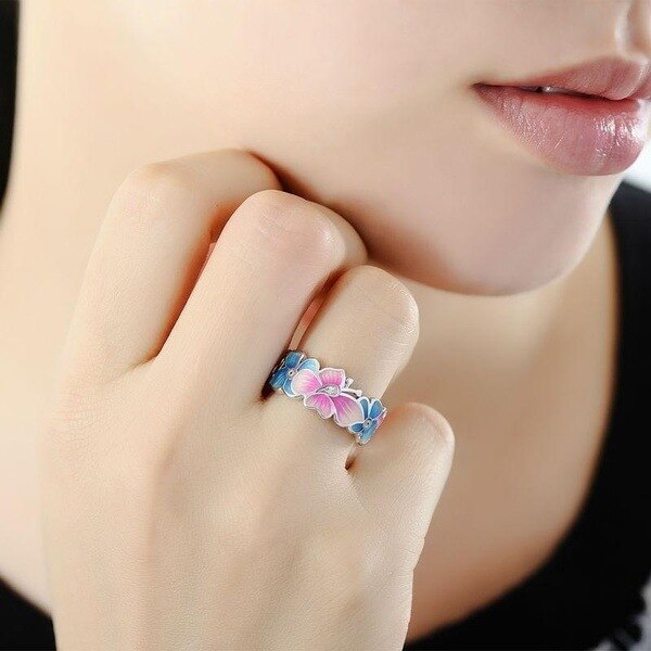 Sterling Silver Butterfly Band Ring