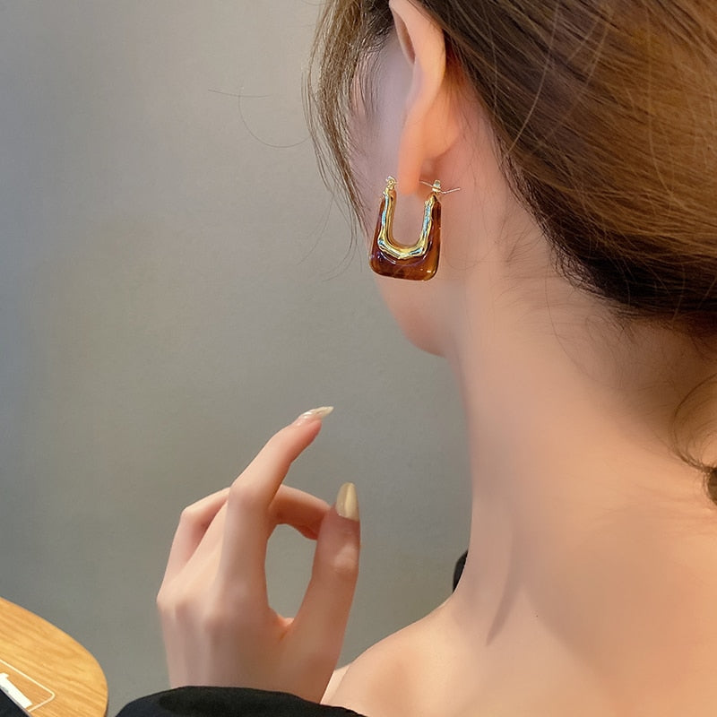 U-Shaped Drop Earrings