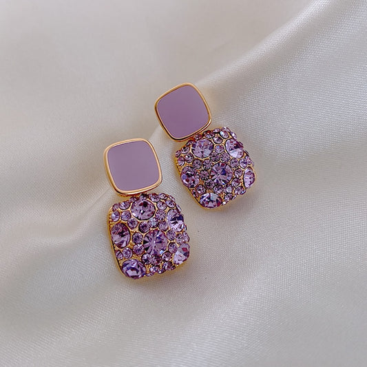 Lilac Square Earrings