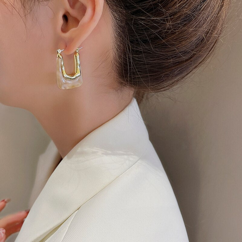 U-Shaped Drop Earrings