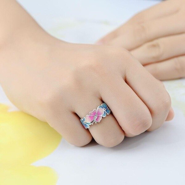Sterling Silver Butterfly Band Ring