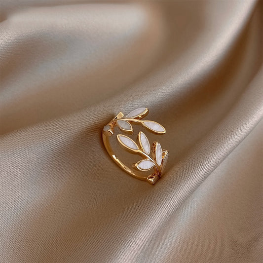 Opal Leaf Ring