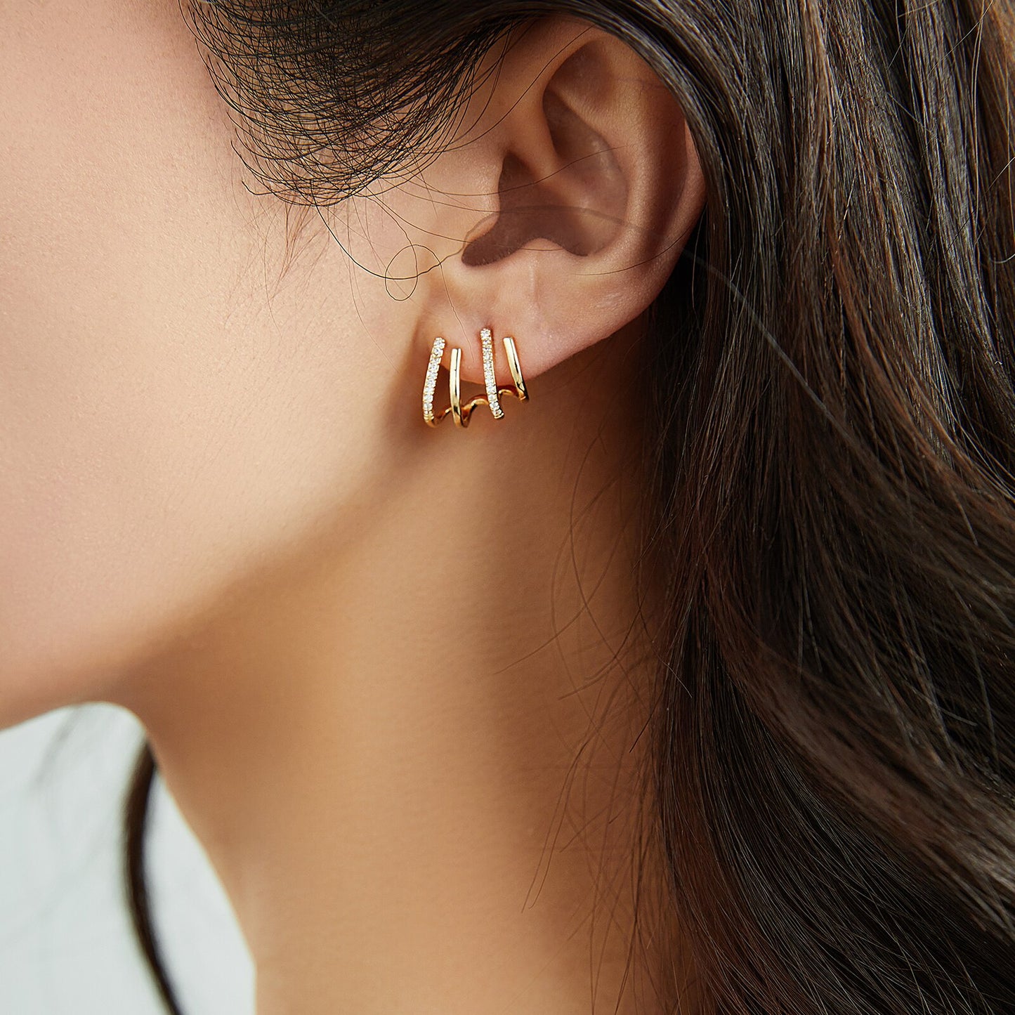 White Zirconia Stud Earrings