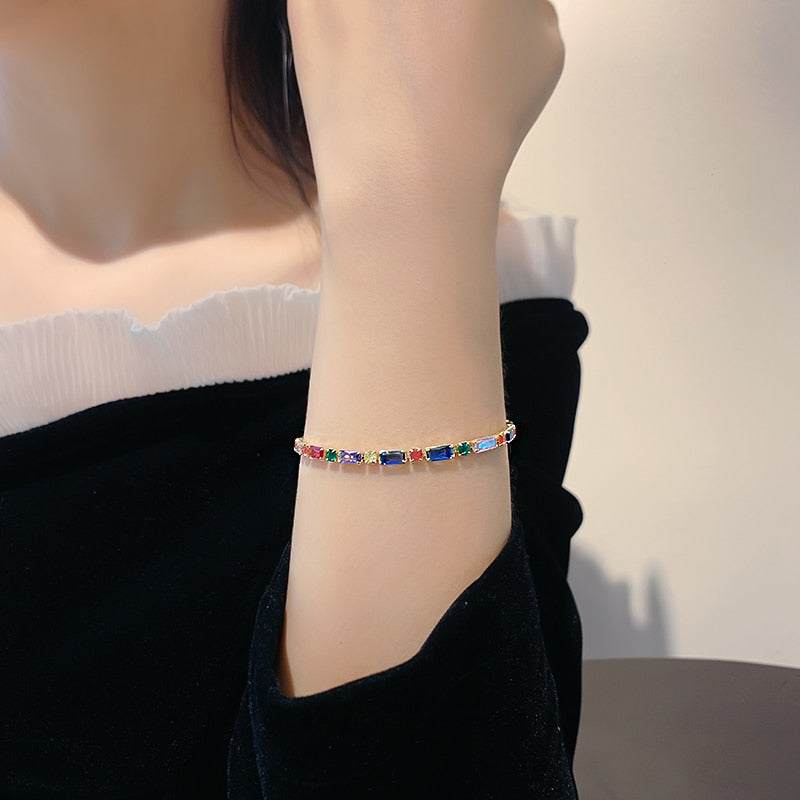 Multi-color Zirconia Crystal Bracelet