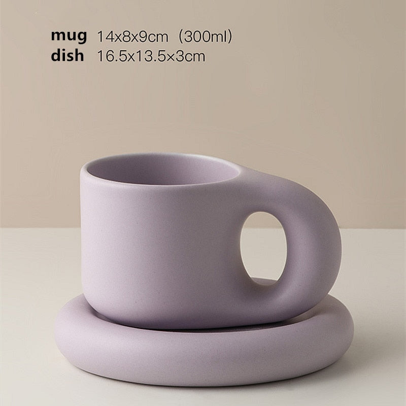 Jumbo Ceramic Mug and Dish set