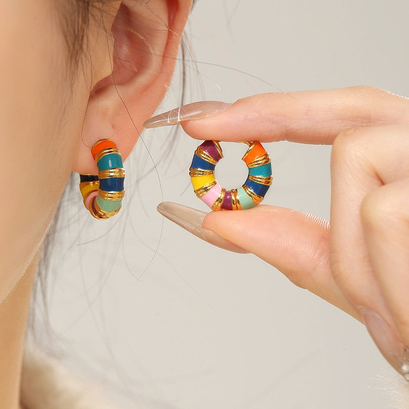 Retro Hoop Earrings