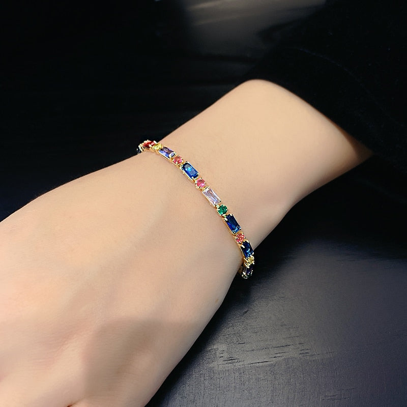 Multi-color Zirconia Crystal Bracelet