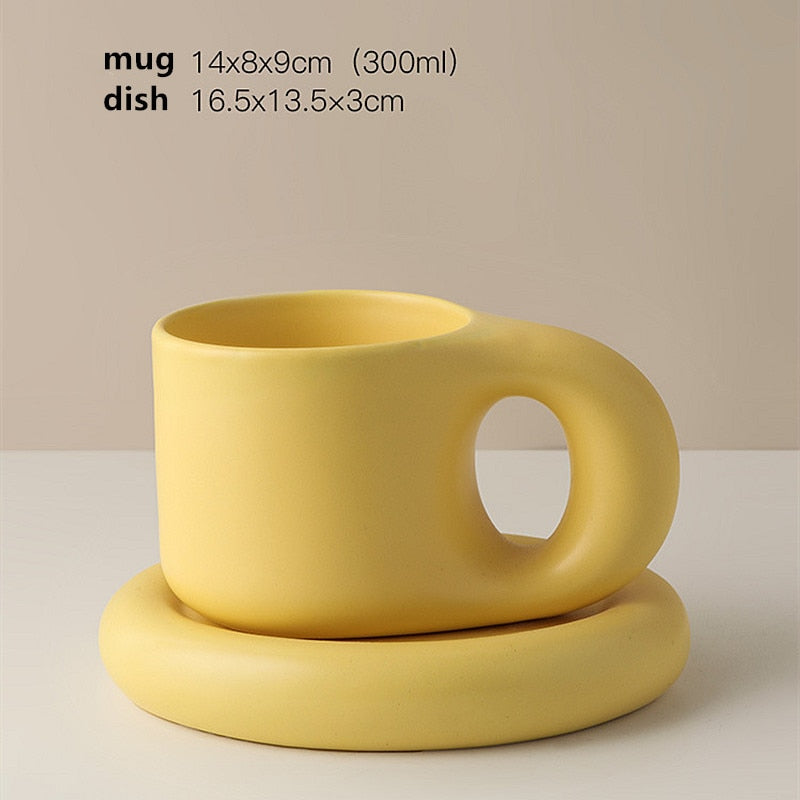 Jumbo Ceramic Mug and Dish set