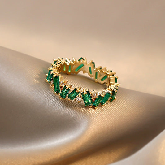 Emerald Green Crystal Ring