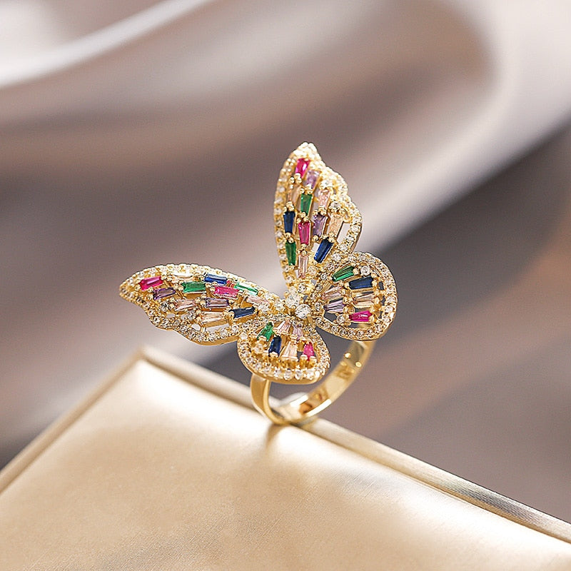 Zirconia Butterfly Ring